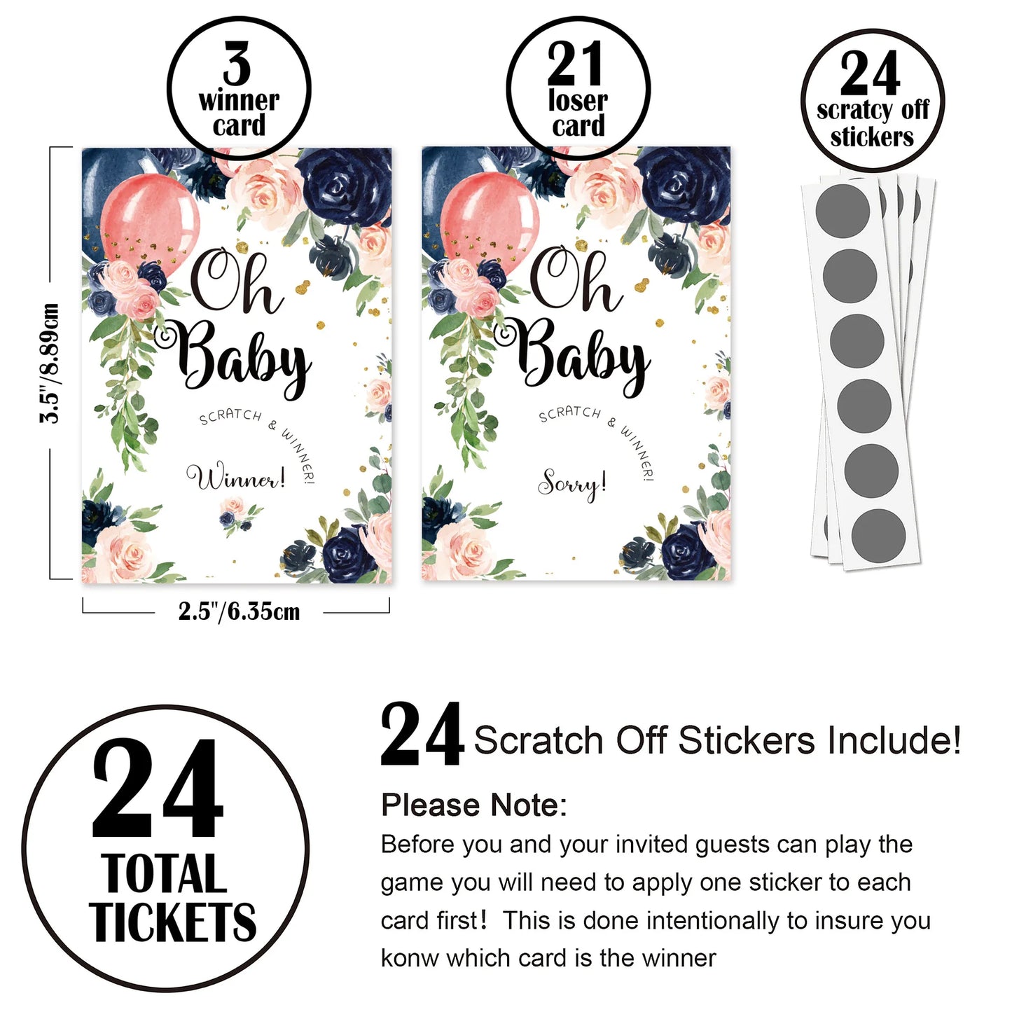 Baby Shower Party Gender Revealing Game Scratch Cards Baby Shower Party Decoration Supply