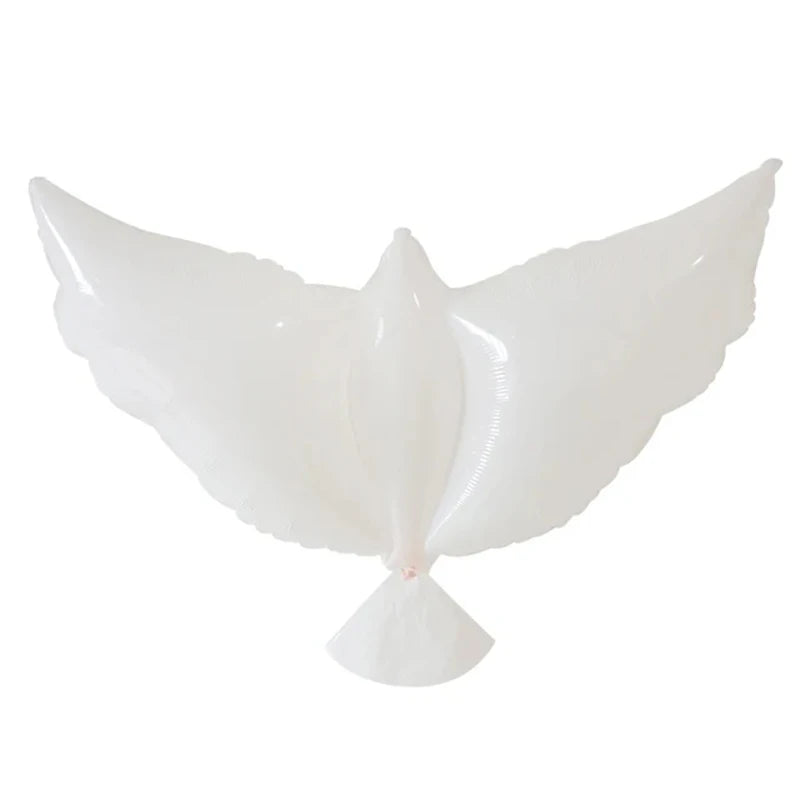 10Pcs Flying White Dove Foil Helium Balloons Peace Bird Pigeon Inflatable Globos for Wedding Valentine's Day Decoration Supplies