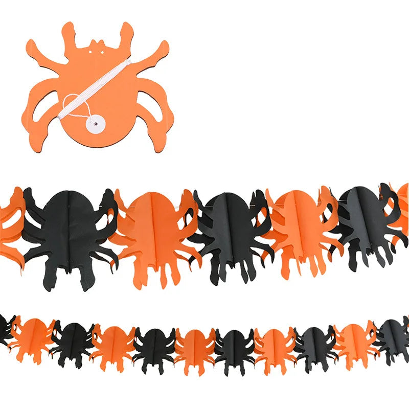 New 3M Halloween Terror Hanging Garland Bunting Bat Vampire Pumpkin Ghosts Spider Paper Banner Happy Party For Home Decorations