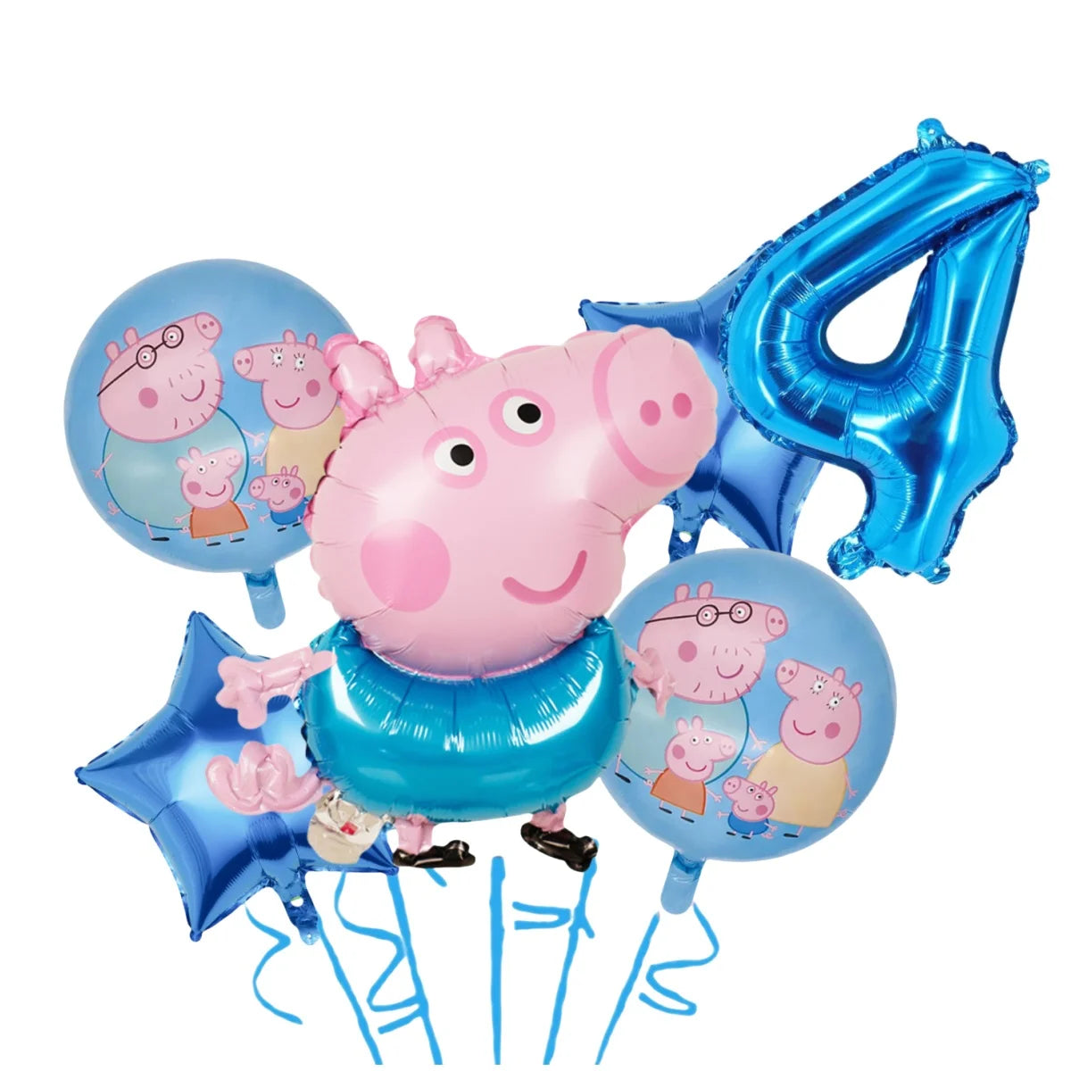 Cartoon Pig Family Birthday Party Balloon Decoration Set for Girls, Disposable Party Tableware Banner, Baby Shower Birthday Hat
