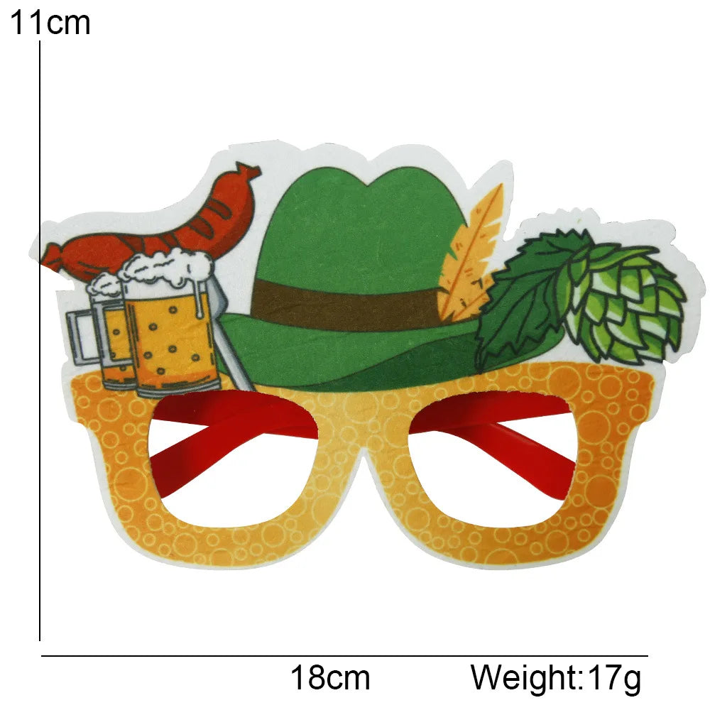 2022 Oktoberfest Funny Glasses Non-woven Beer Cups Creative Glasses Summer Party Decoration Supplies