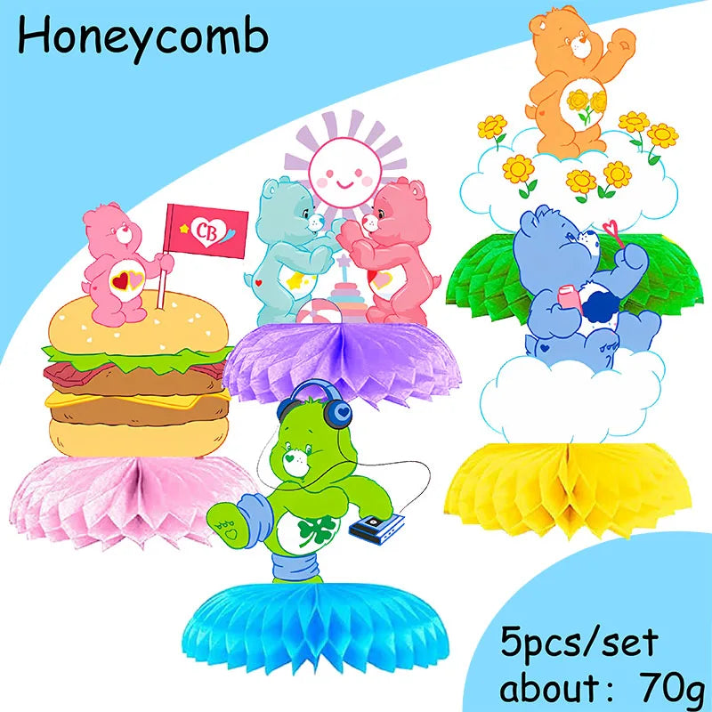 Rainbow Bears Birthday Decoration Angle Disposable Tableware Cup Plate Tablecloth Baby Shower Kids Girls Boy Party Supplies