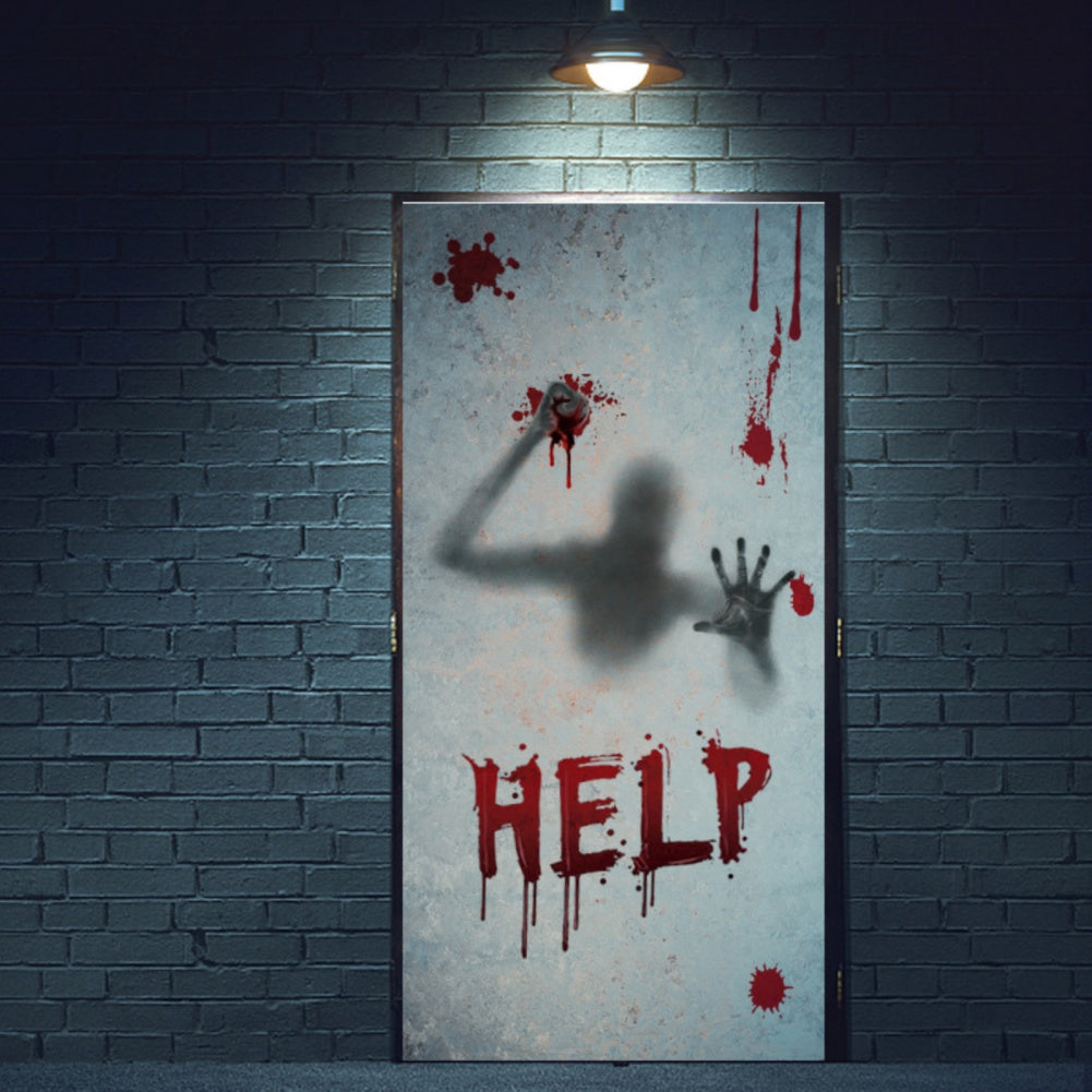 Removable Halloween Wall Stickers Horror Blood Fingerprints Window Stickers For Halloween Party Home Bar Floor Wall Decal