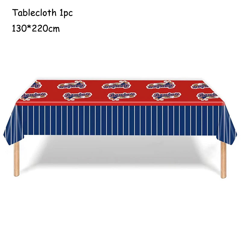 Boys Sports Baseball Ball Game Birthday Party Disposable Tableware Sets Tablecloth Banner Balloon Baby Shower Party Deocorations
