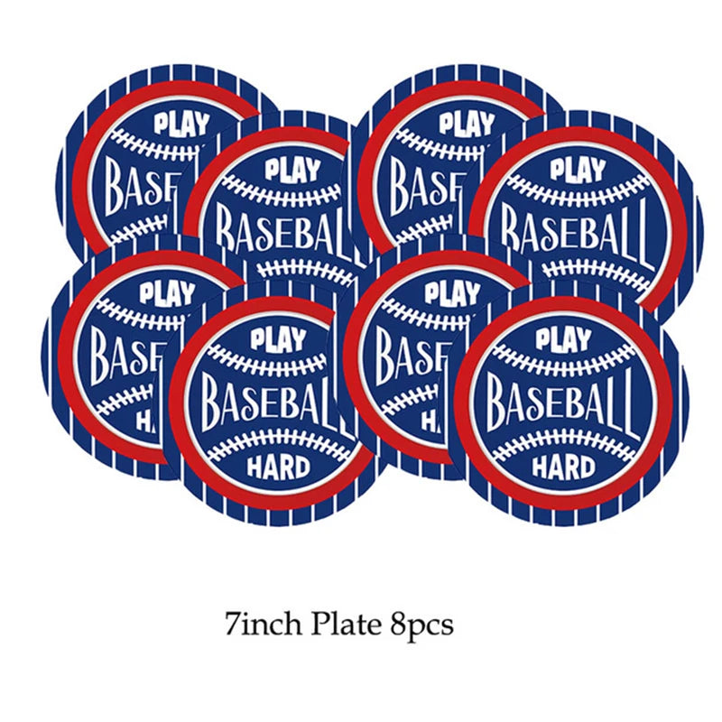 Boys Sports Baseball Ball Game Birthday Party Disposable Tableware Sets Tablecloth Banner Balloon Baby Shower Party Deocorations