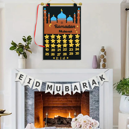 Ramadan Countdown Felt Calendar Eid Mubarak Decorations For Home Islamic Muslim Party Decor Ramadan Kareem Eid Al Adha Kid Gifts