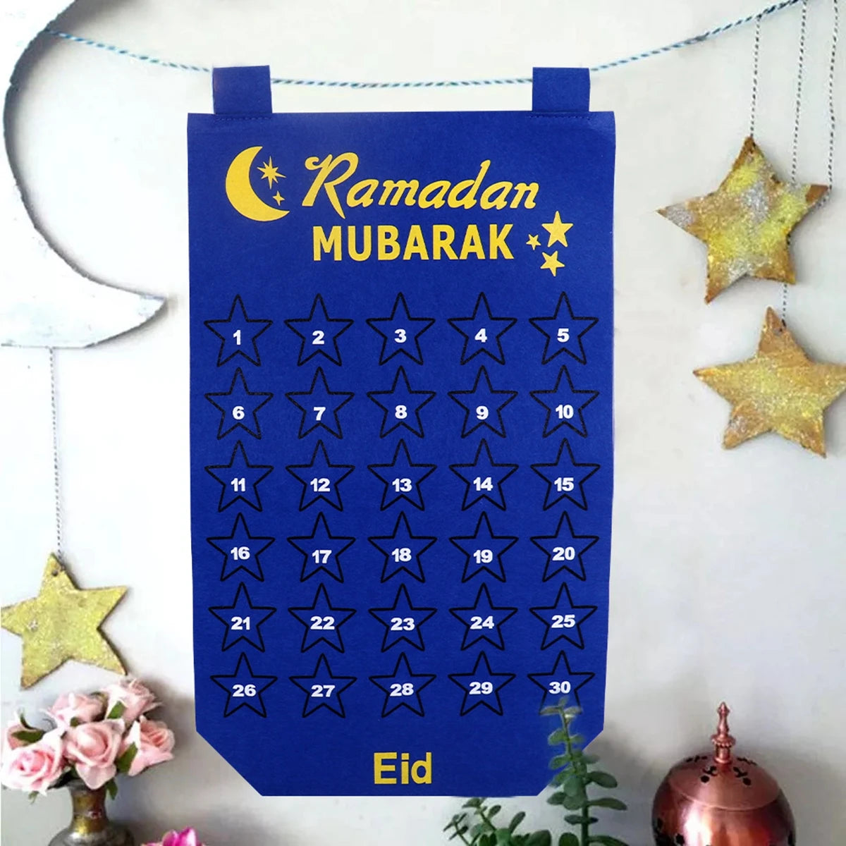 Ramadan Countdown Felt Calendar Eid Mubarak Decorations For Home Islamic Muslim Party Decor Ramadan Kareem Eid Al Adha Kid Gifts