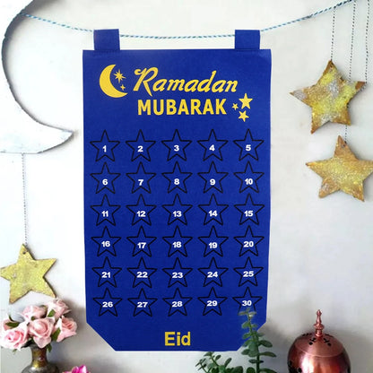 Ramadan Countdown Felt Calendar Eid Mubarak Decorations For Home Islamic Muslim Party Decor Ramadan Kareem Eid Al Adha Kid Gifts