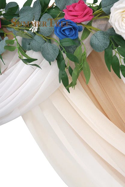 10 Meters Wedding Arch Drape Fabric Sheer Chiffon Tulle Curtain Draping Backdrop Party Supplies Home Drapery Ceremony Decoration