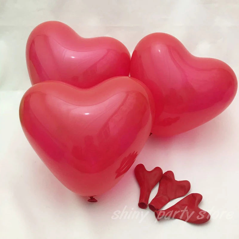 20/50pcs White Heart Balloons Love Inflatable Air Helium Balloon Valentine's Day Marriage Wedding Birthday Party Decor Supplies