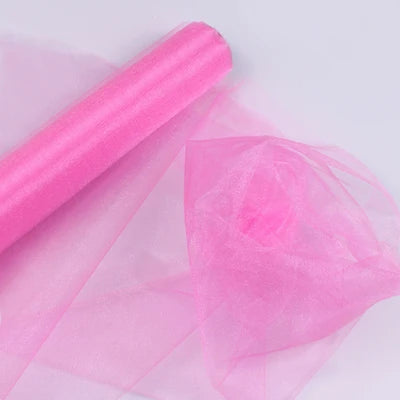 48cm *5*10*15m transparent crystal organza tulle roll fabric for hanging wedding party home decoration new year decoration