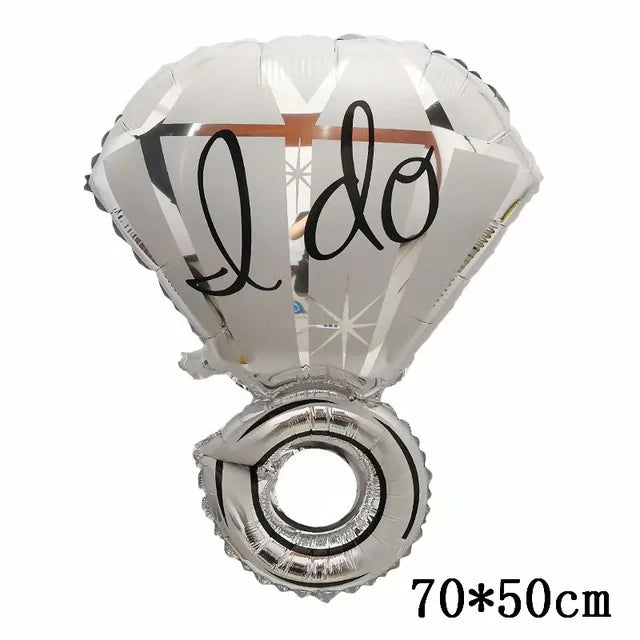 Big Gold Diamond Ring Foil Balloons Rose Gold Bride to Be Balloon Bridal Shower Wedding Engagement Valentine's Day Decoration