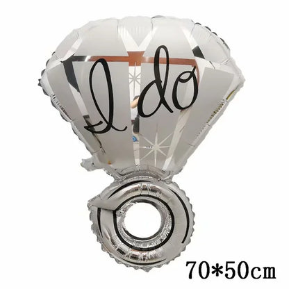 Big Gold Diamond Ring Foil Balloons Rose Gold Bride to Be Balloon Bridal Shower Wedding Engagement Valentine's Day Decoration