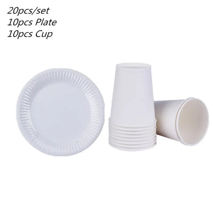 10PCS/LOT Multi-Colored Disk Disposable Plates Cake Paper Pan DIY Decoration for Kids Birthday Party Wedding Tableware Supply