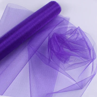 48cm *5*10*15m transparent crystal organza tulle roll fabric for hanging wedding party home decoration new year decoration
