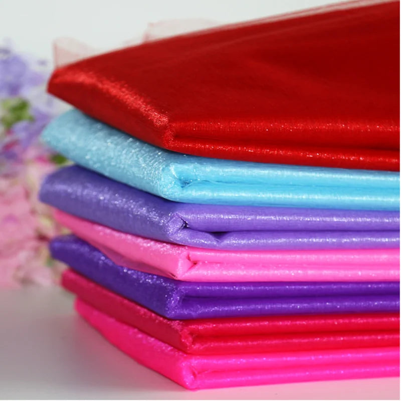 48cm *5*10*15m transparent crystal organza tulle roll fabric for hanging wedding party home decoration new year decoration