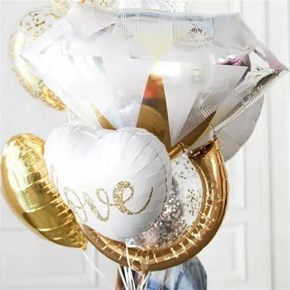 Big Gold Diamond Ring Foil Balloons Rose Gold Bride to Be Balloon Bridal Shower Wedding Engagement Valentine's Day Decoration
