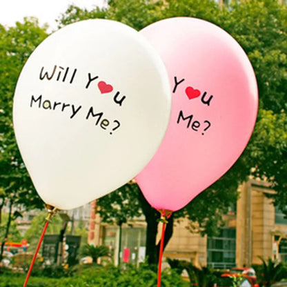 12inch Printed Latex Balloon Will You Marry Me Balloon Decoration Atmosphere Helium Baloon Floating Valentine's Day Proposal Glo