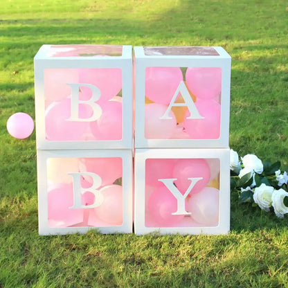 Transparent Baby Shower Box Boy Girl Birthday Decor 1st One First Birthday Wedding Party Decor Christening Babyshower Supplies