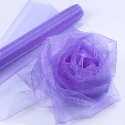 48cm *5*10*15m transparent crystal organza tulle roll fabric for hanging wedding party home decoration new year decoration