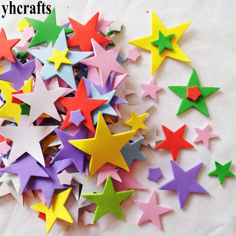100PCS Star Foam Stickers Set Red Blue White July 4th Independence Day Holiday Craft Supplies for Fourth of July US Celebration