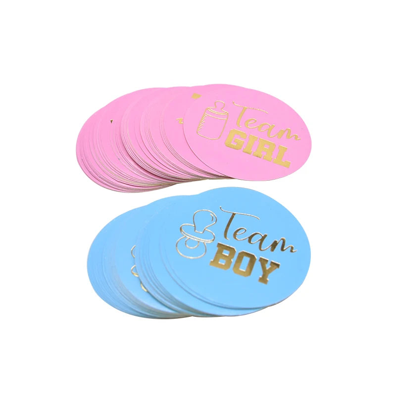 24/48pcs Team Boy Team Girl Stickers Boy or Girl Vote Sticker for Gender Reveal Party Creative Decoration Baby Shower Supplies 6