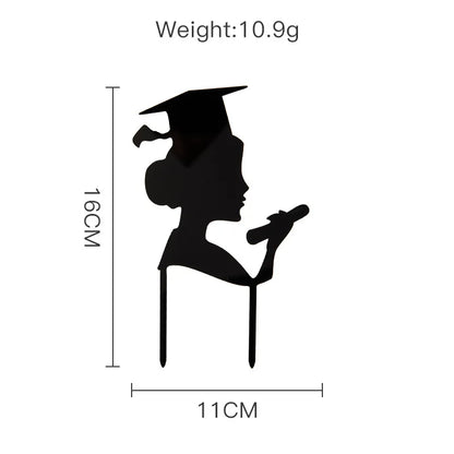 2025 Graduation Cake Topper Gold Black Acrylic certificate Student Party Gift Graduation Ceremony Cake Topper Dessert Decoration