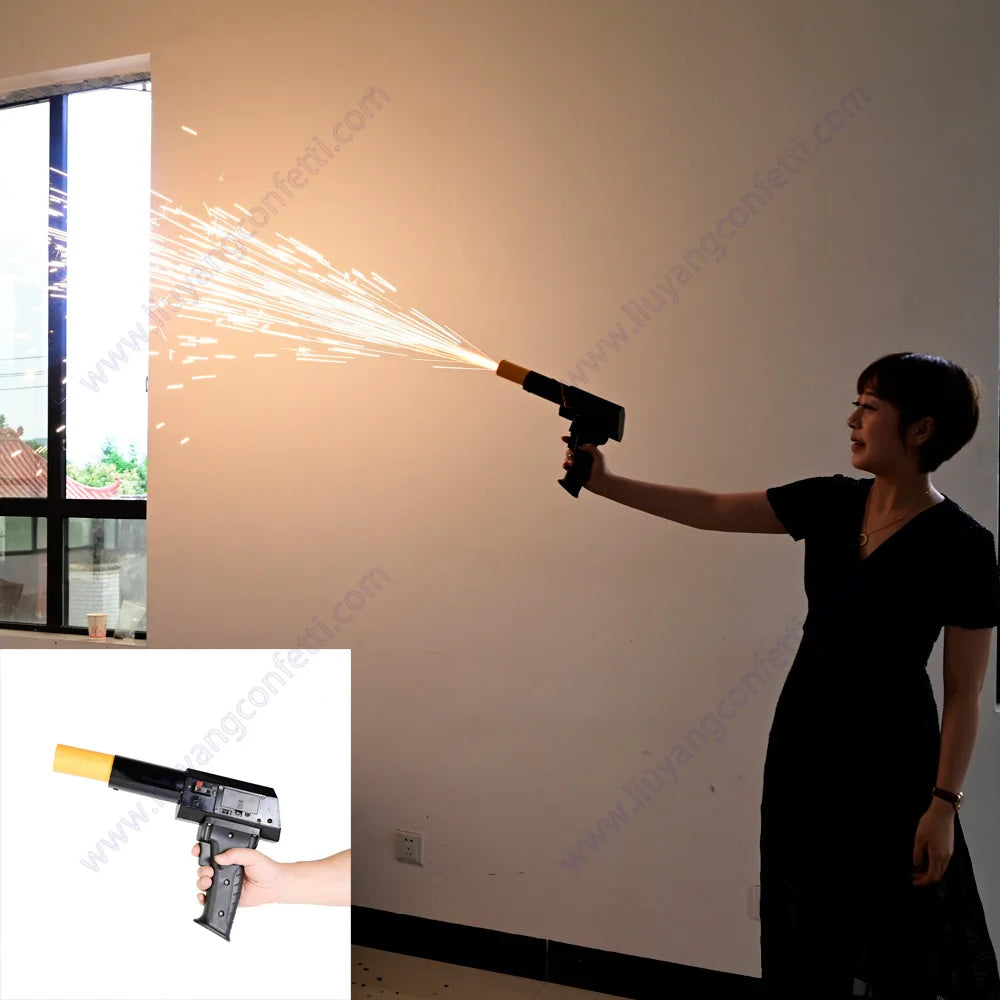 Wedding Party Indoor Ice Pyrotechnic Cold Pyro Machine Gun Fountain Firework HandHeld Fire Shooter Birthday Sparkler Stage Spark