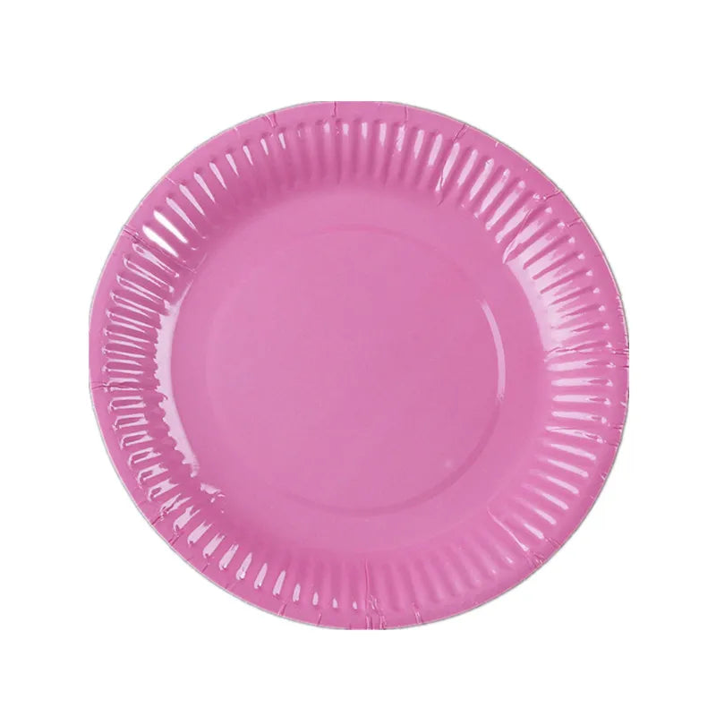10PCS/LOT Multi-Colored Disk Disposable Plates Cake Paper Pan DIY Decoration for Kids Birthday Party Wedding Tableware Supply