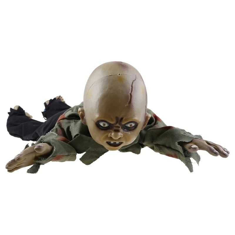 2025 New Animated Crawling Baby Zombie Scary Ghost Babies Doll Haunted Halloween Decor Props Supplies