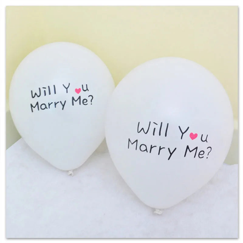 12inch Printed Latex Balloon Will You Marry Me Balloon Decoration Atmosphere Helium Baloon Floating Valentine's Day Proposal Glo