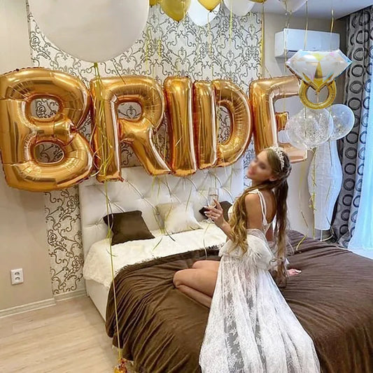 32Inch Bride To Be Balloon Wedding Decorations Rose Gold Silver Bride Letters Foil Ballon Bridal Shower Bachelor Party Supplies