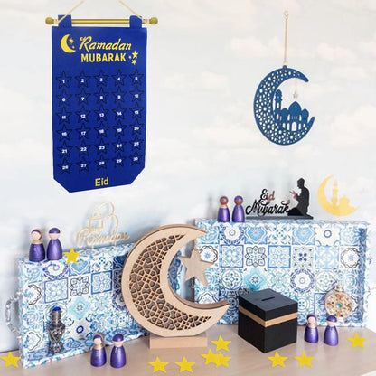 Ramadan Countdown Felt Calendar Eid Mubarak Decorations For Home Islamic Muslim Party Decor Ramadan Kareem Eid Al Adha Kid Gifts
