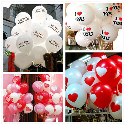 12inch Printed Latex Balloon Will You Marry Me Balloon Decoration Atmosphere Helium Baloon Floating Valentine's Day Proposal Glo