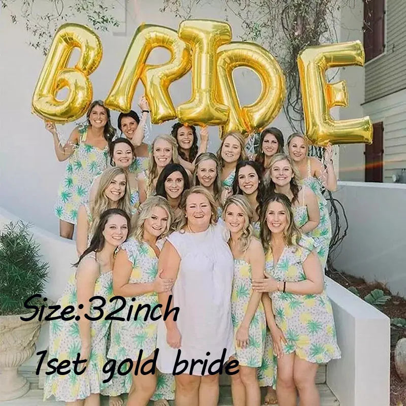32Inch Bride To Be Balloon Wedding Decorations Rose Gold Silver Bride Letters Foil Ballon Bridal Shower Bachelor Party Supplies