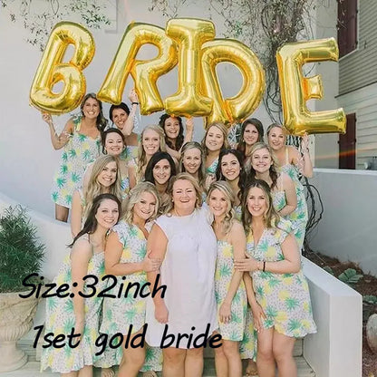 32Inch Bride To Be Balloon Wedding Decorations Rose Gold Silver Bride Letters Foil Ballon Bridal Shower Bachelor Party Supplies