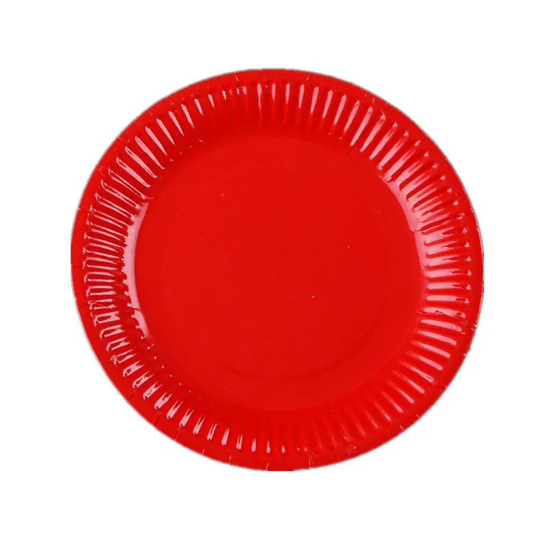 10PCS/LOT Multi-Colored Disk Disposable Plates Cake Paper Pan DIY Decoration for Kids Birthday Party Wedding Tableware Supply