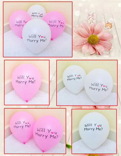 12inch Printed Latex Balloon Will You Marry Me Balloon Decoration Atmosphere Helium Baloon Floating Valentine's Day Proposal Glo