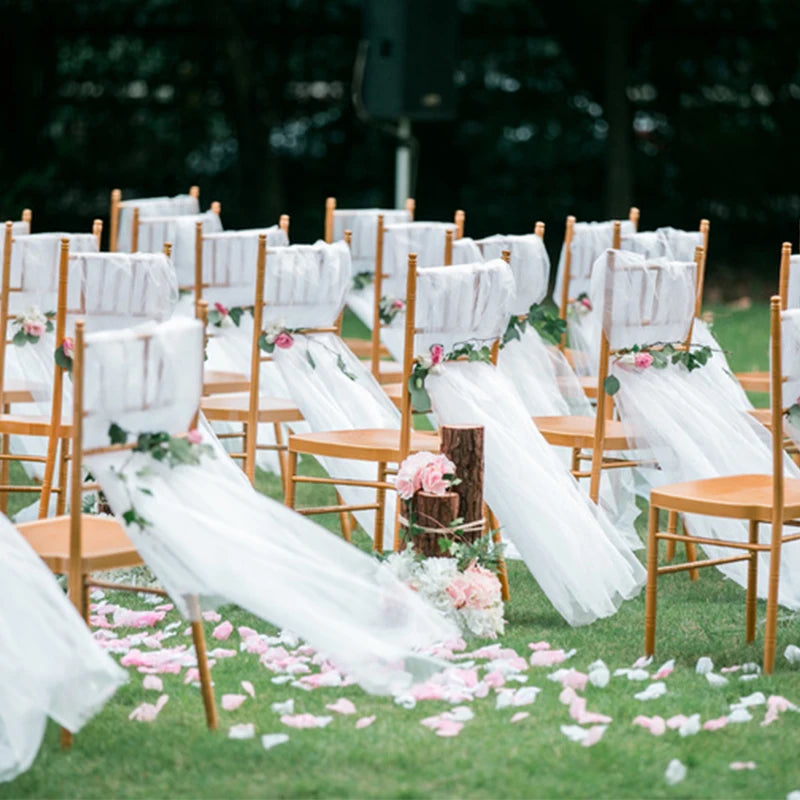 48cm *5*10*15m transparent crystal organza tulle roll fabric for hanging wedding party home decoration new year decoration
