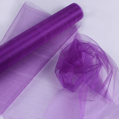 48cm *5*10*15m transparent crystal organza tulle roll fabric for hanging wedding party home decoration new year decoration