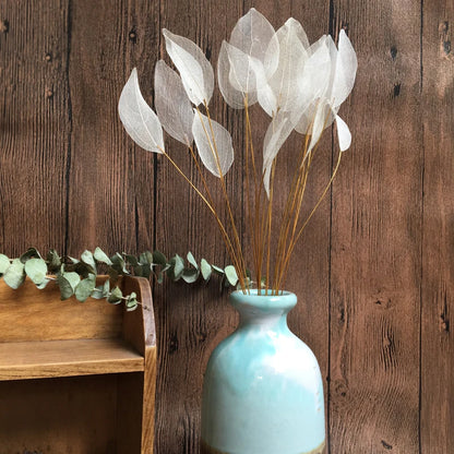Home Decoration Lucency Leaves Natural Leaf Vein Immortal Artificial Flowers Wedding Table Decoration Wire Stem