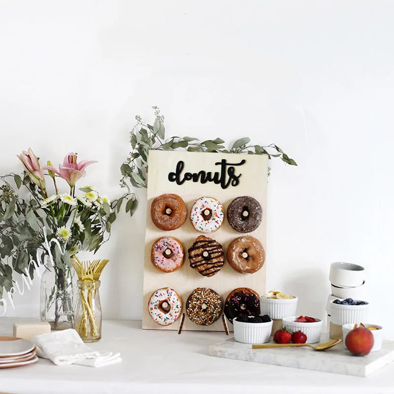 DIY Wooden Donut Wall Rustic Wedding Decoration Table Donut Party Decor Baby Shower Anniversary Birthday Event Party Favor