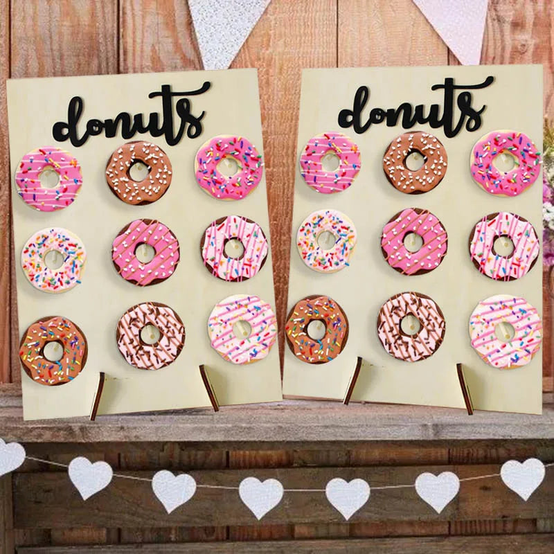 DIY Wooden Donut Wall Rustic Wedding Decoration Table Donut Party Decor Baby Shower Anniversary Birthday Event Party Favor