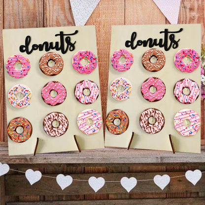 DIY Wooden Donut Wall Rustic Wedding Decoration Table Donut Party Decor Baby Shower Anniversary Birthday Event Party Favor