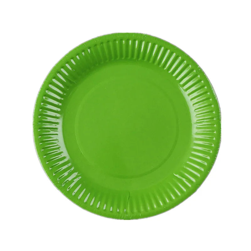 10PCS/LOT Multi-Colored Disk Disposable Plates Cake Paper Pan DIY Decoration for Kids Birthday Party Wedding Tableware Supply