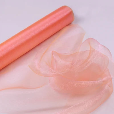 48cm *5*10*15m transparent crystal organza tulle roll fabric for hanging wedding party home decoration new year decoration