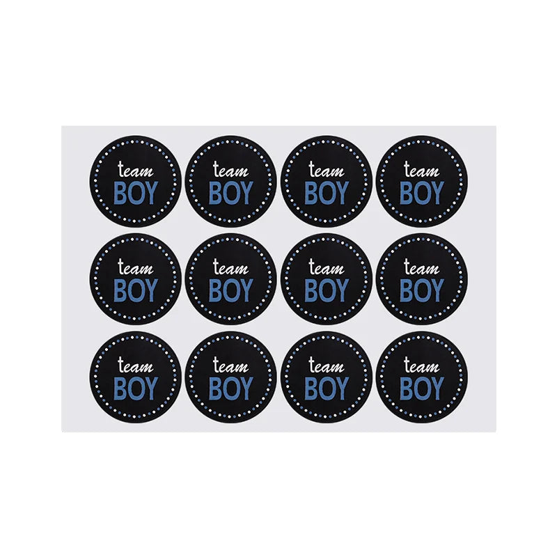 24/48pcs Team Boy Team Girl Stickers Boy or Girl Vote Sticker for Gender Reveal Party Creative Decoration Baby Shower Supplies 6