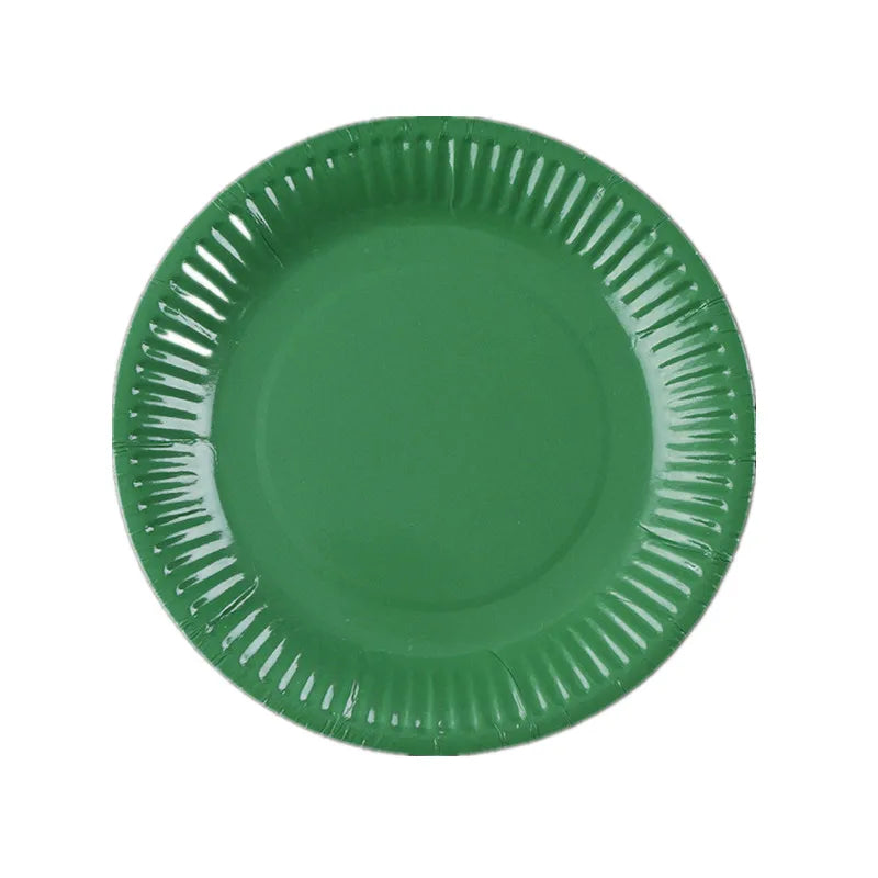 10PCS/LOT Multi-Colored Disk Disposable Plates Cake Paper Pan DIY Decoration for Kids Birthday Party Wedding Tableware Supply