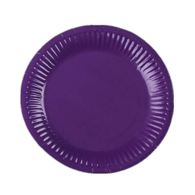 10PCS/LOT Multi-Colored Disk Disposable Plates Cake Paper Pan DIY Decoration for Kids Birthday Party Wedding Tableware Supply