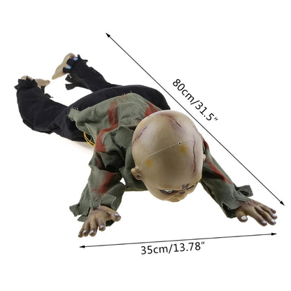 2025 New Animated Crawling Baby Zombie Scary Ghost Babies Doll Haunted Halloween Decor Props Supplies